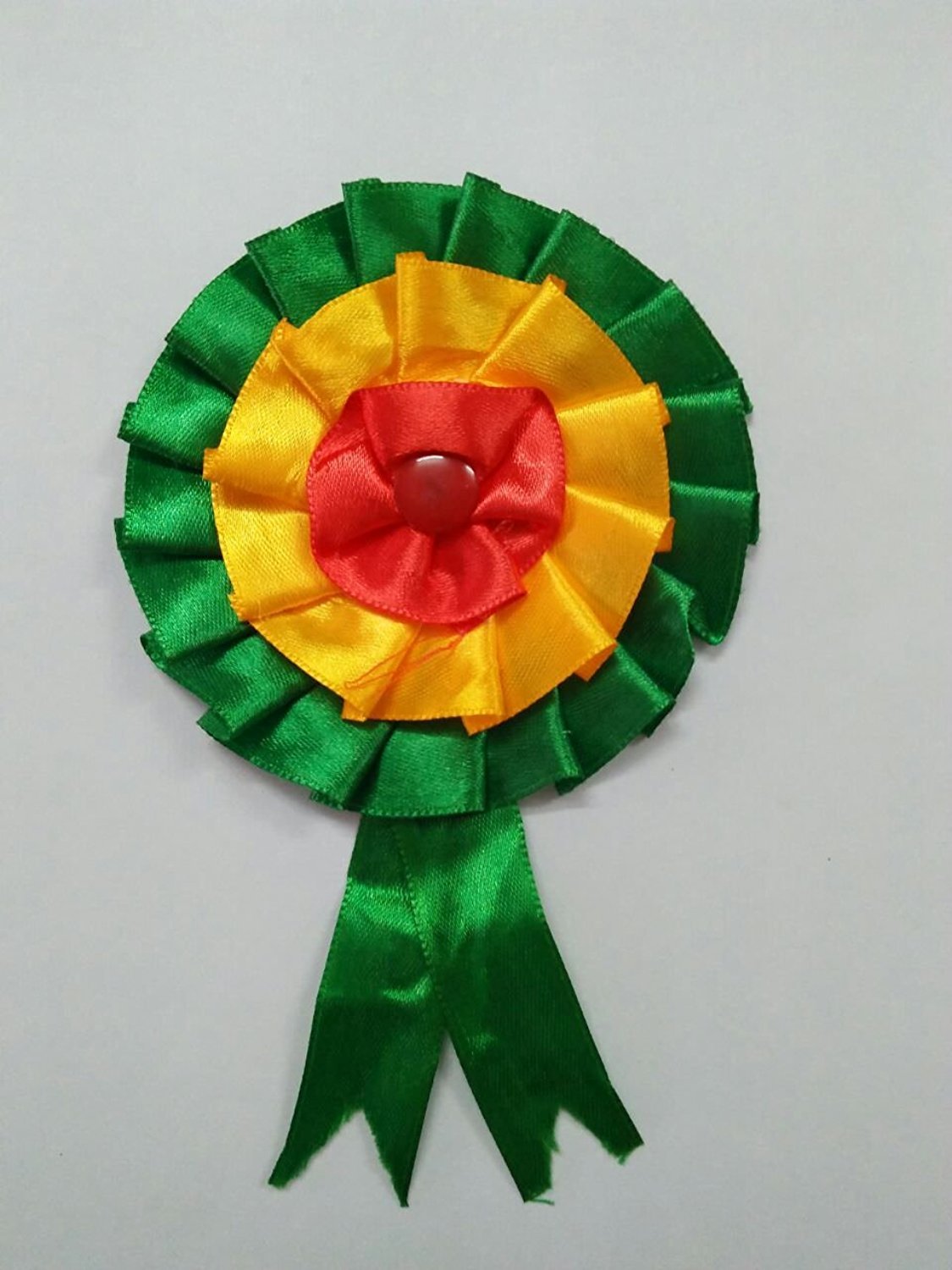 SimpleColourful ribbion Flower Batch GYR Pack of 5-picture-12