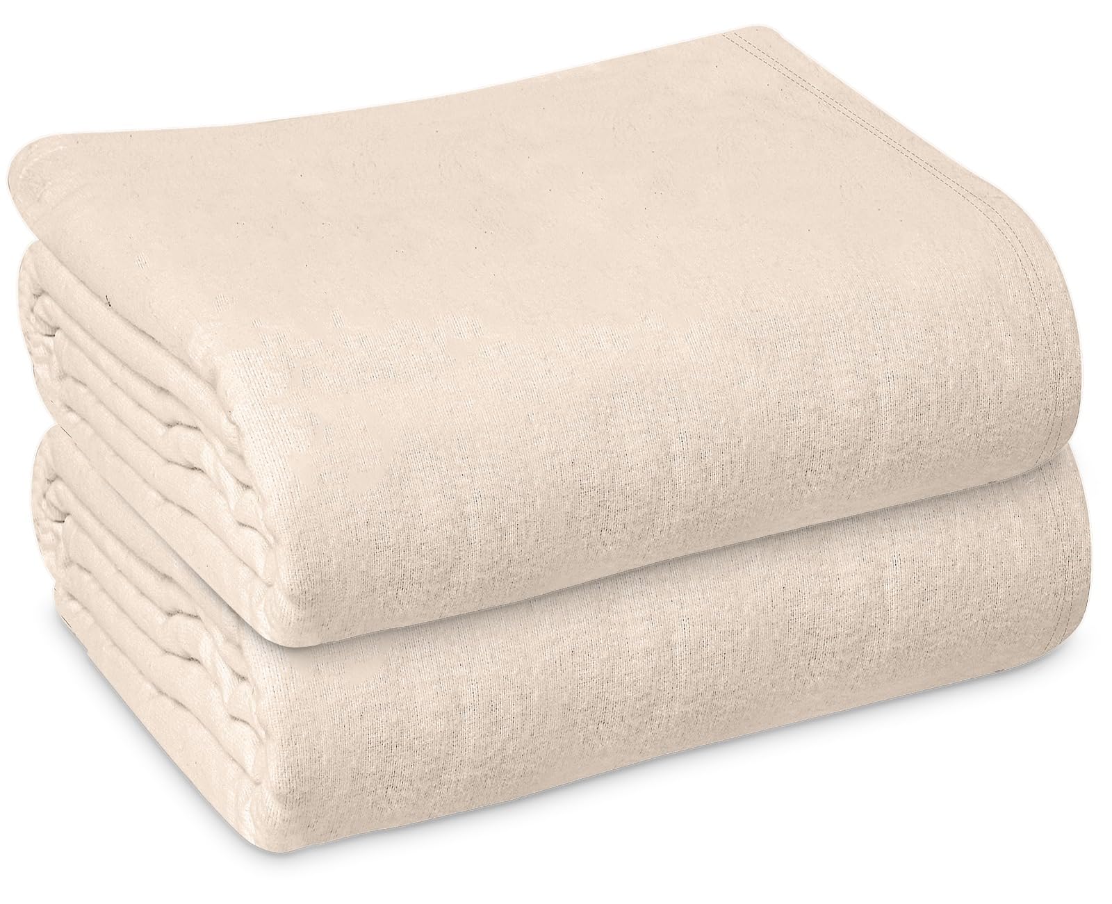 Linteum Textile Cotton Blended Hospital Patient Bath Blanket, Bed Bath Sheet, Twin Blanket Lightweight Sheet Blankets 70x90 in, 1.75 lb. Unbleached [2