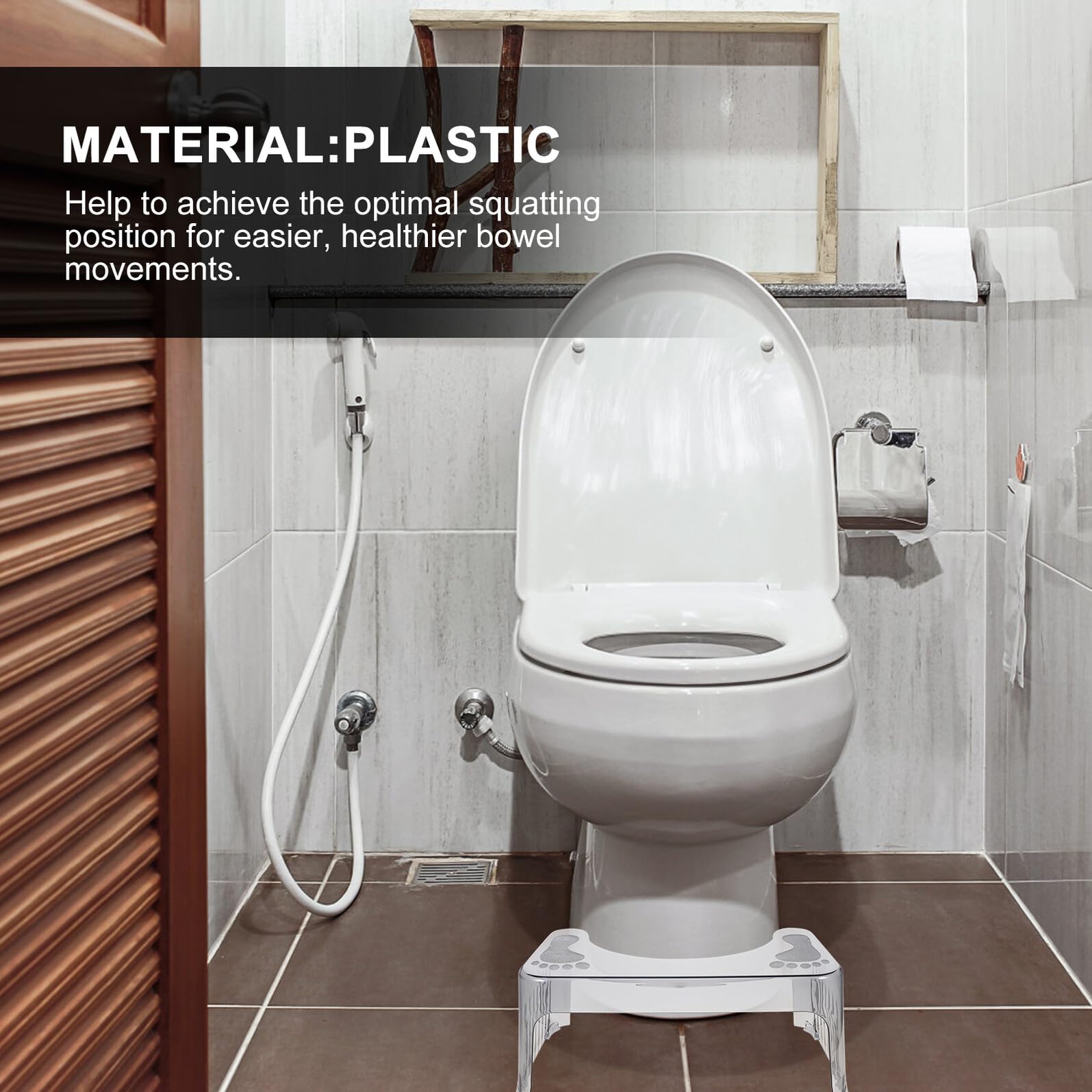 Toddmomy Sgabello da Bagno Antiscivolo per Bambini, Poggiapiedi Stabile in Materiale Resistente, Design Compatto Salvaspazio per Wc Domestico e Uso Quotidiano