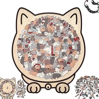 Comprar Colored Cat-Rompecabezas Shaped Jigsaw Puzzle,Cat Shaped Puzzle,135-Piece Colored Cat Shaped Jigsaw Puzzle,Unique Animal Shape, CreativePuzzle Gifts for Cat Lovers (A)
