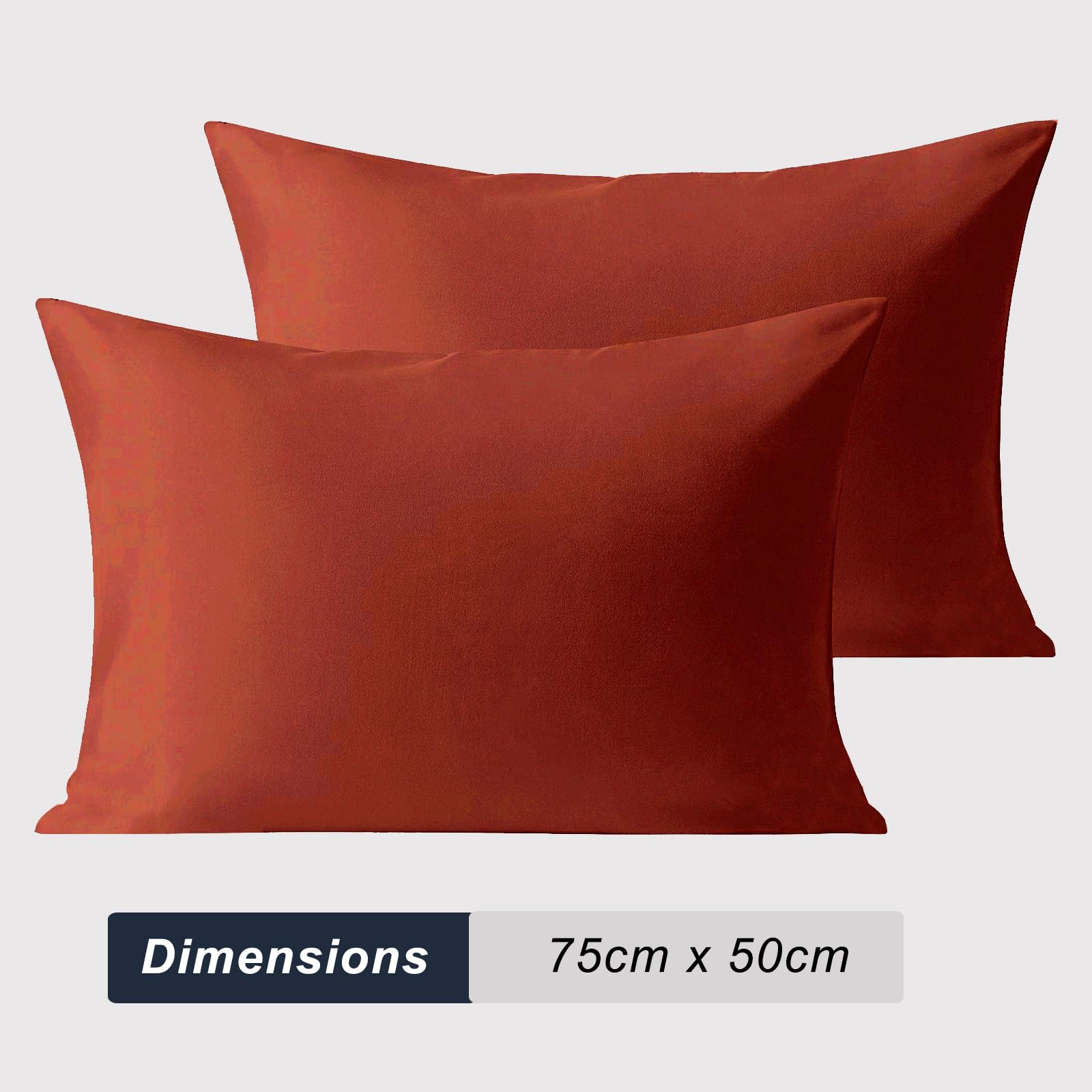 Soifox Pillow Cases 2 Pack, Burnt Orange Pillowcases with Envelope Closure - Image 3