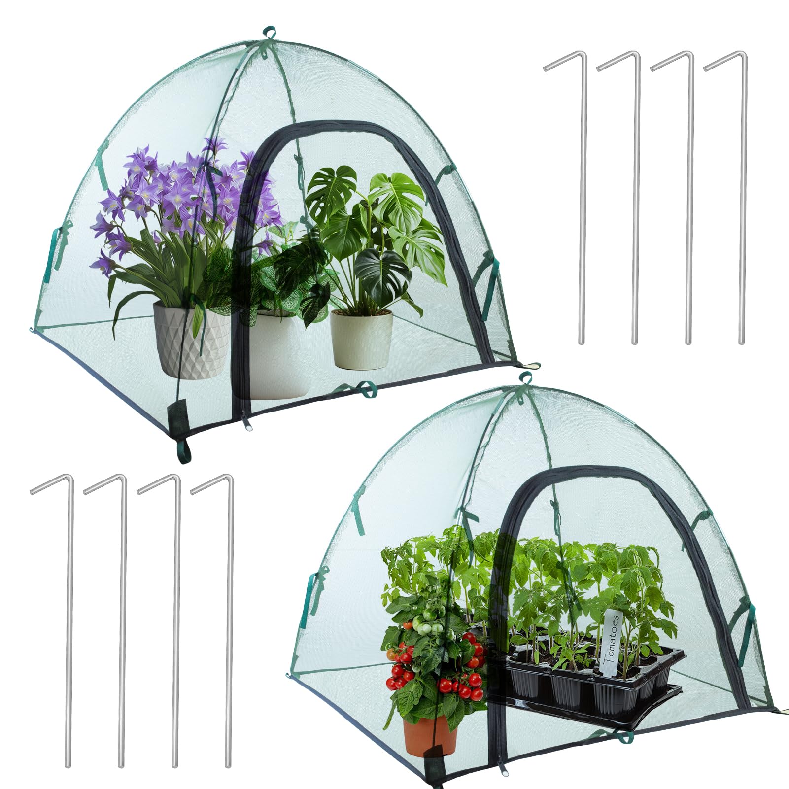 2pack Pest Guard Cover,22.8x22.8x22.8 Inches Garden Mesh Plant Cover Insect Bird Barrier Netting Mesh Outdoor Mesh Plant Enclosure Plant Tent Cover Pest Protection Guard for Fruit Vegetables - 1
