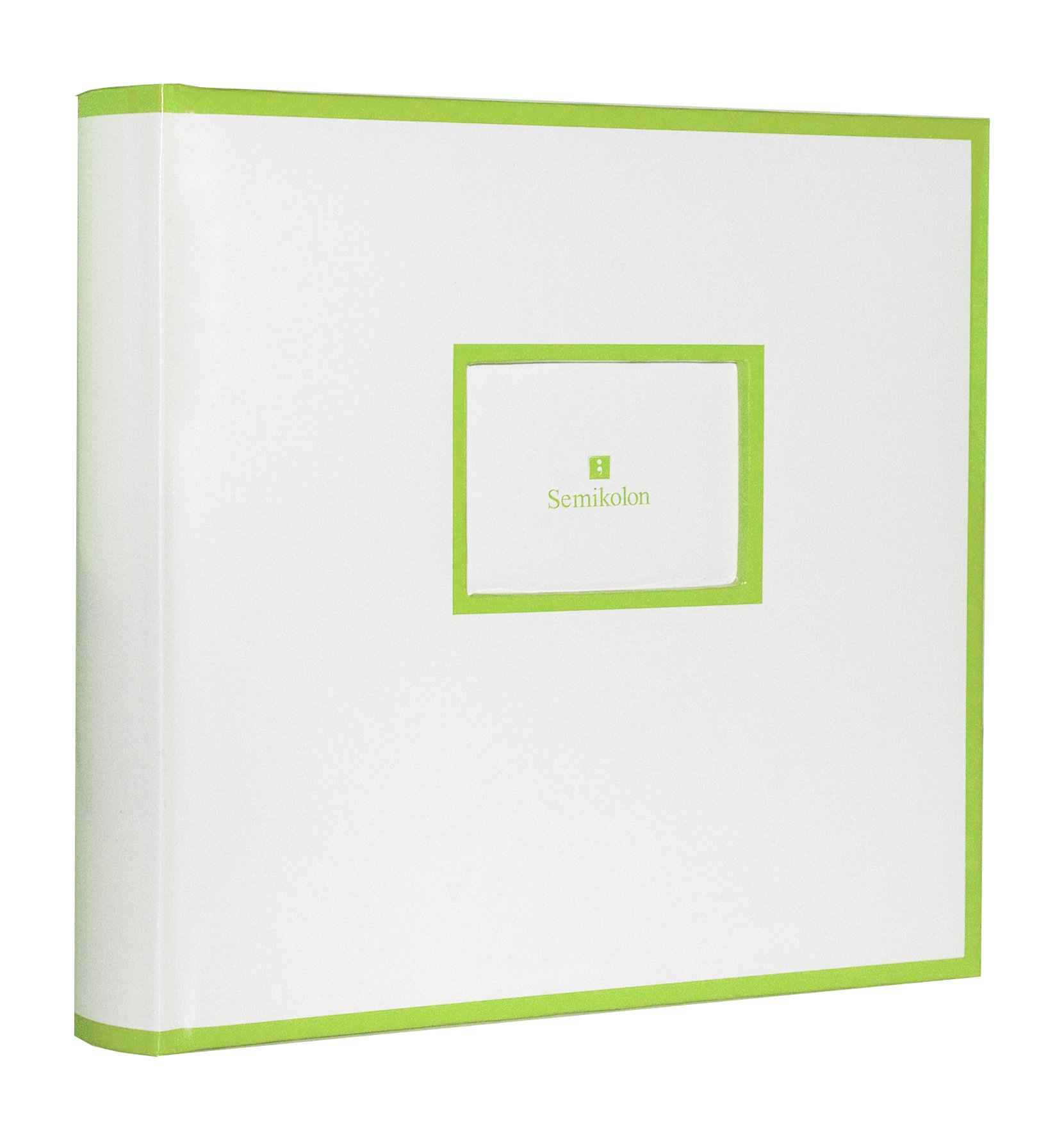 Semikolon White Classics Collection 200 Pocket Bound Photo Album, Lime Accents