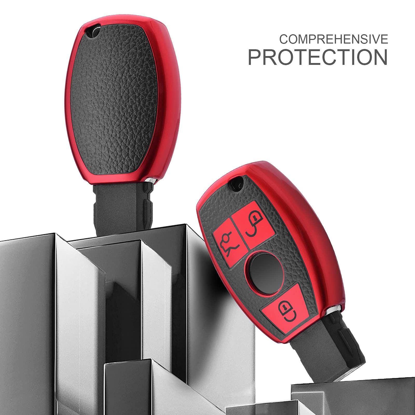 OATSBASF Mercedes Benz Autoschlüssel Hülle - TPU Schutzcover Für Keyless Schlüssel