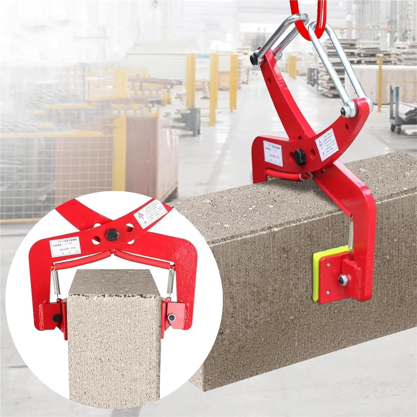 Hochleistungs-Steinhebeklemme – Granitplattenheber mit versetzter Zange für effizienten Bautransport, L (Öffnung 10–30 cm)