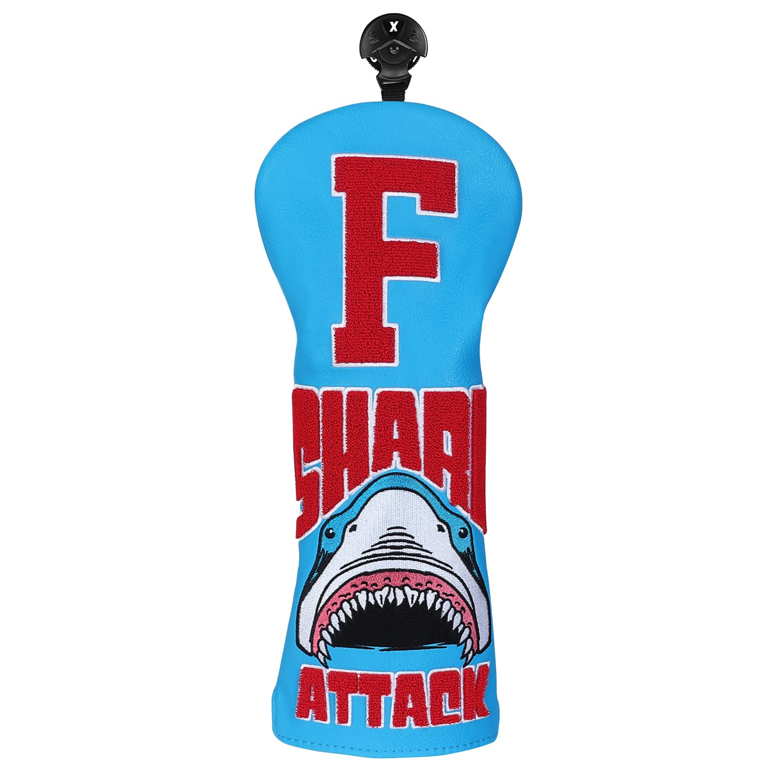 Golf Club Headcovers for Drivers Fairway Woods and Hybrid Clubs,Shark Attack Driver Head Covers 3 Or 5 Wood Cover Blue Golf Headcovers Club Protector Interchangeable Tag