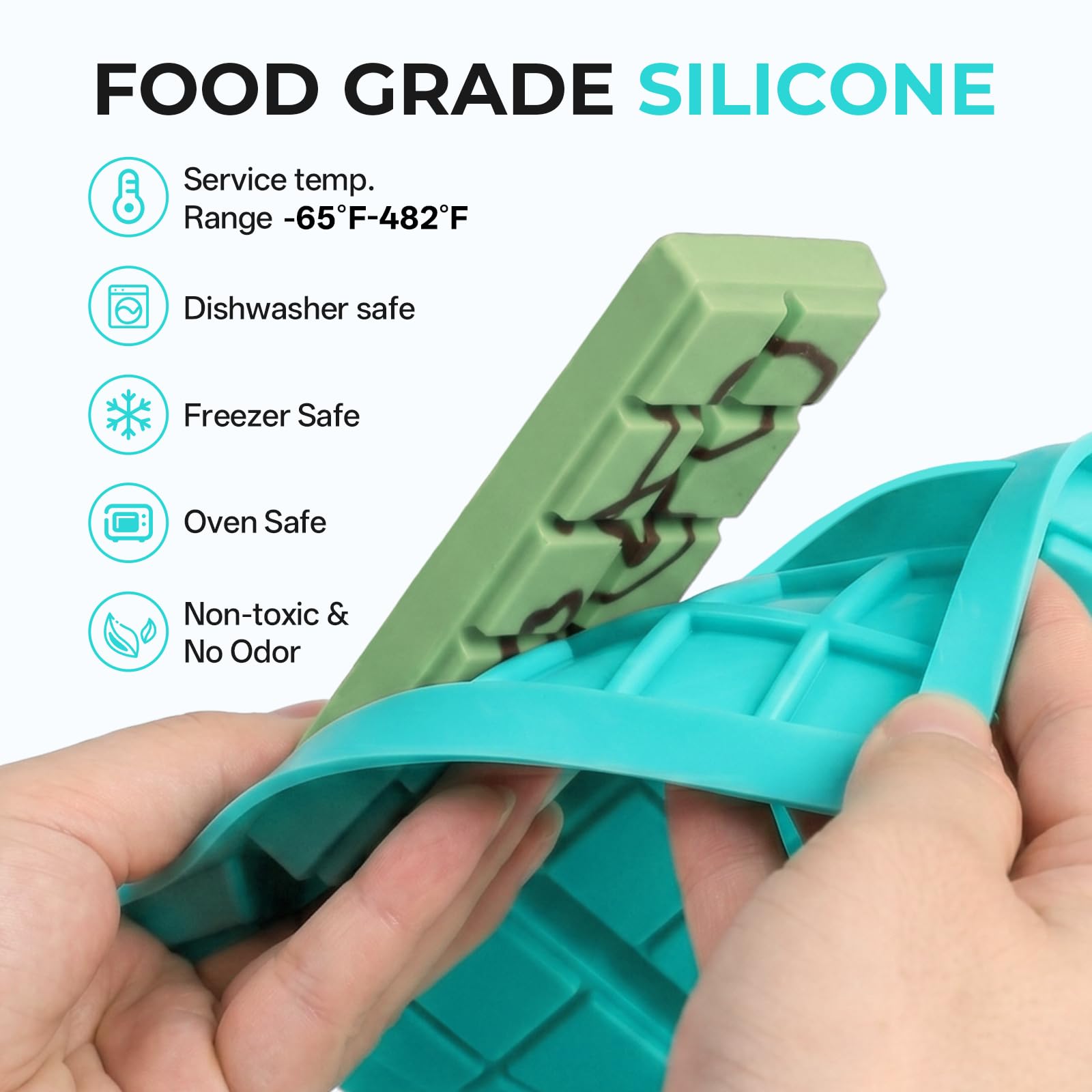 Nicpro 80 oz Silicone Mold Making Kit 20A, Platinum Liquid Silicone Rubber for Mold Maker, Jade Green Flexible & Food Safe Mix Ratio 1:1 for Casting 3D Resins Molds DIY with Gloves, Sticks & Cups