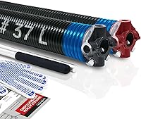 Vista 96 de Par de 2 resortes de torsión para puerta de garaje con barras de bobinado antideslizantes y guantes, electroforesis de precisión con revestimiento