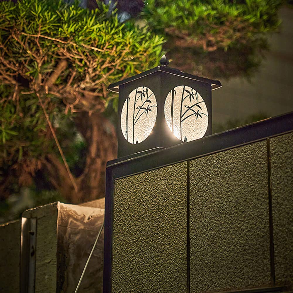 Giardino E27 Base Decorazione Stigma Lanterna, Patio Prato Esterno Impermeabile Lampade A Colonna Apparecchio, Giardino Cancello Colonna Paesaggio Illuminazione Luce, per Villa, Luci