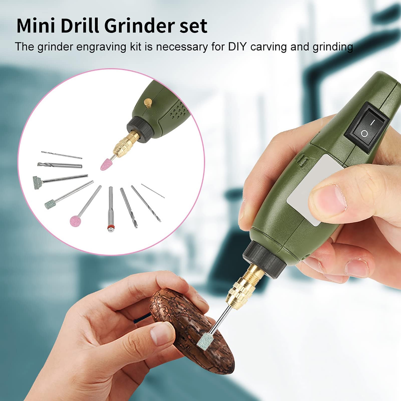 100-240 V Eingangsspannung Mini-Bohrmaschine mit Zubehör Mini-Bohrschleifer-Set Zum Polieren, Bohren, Gravieren