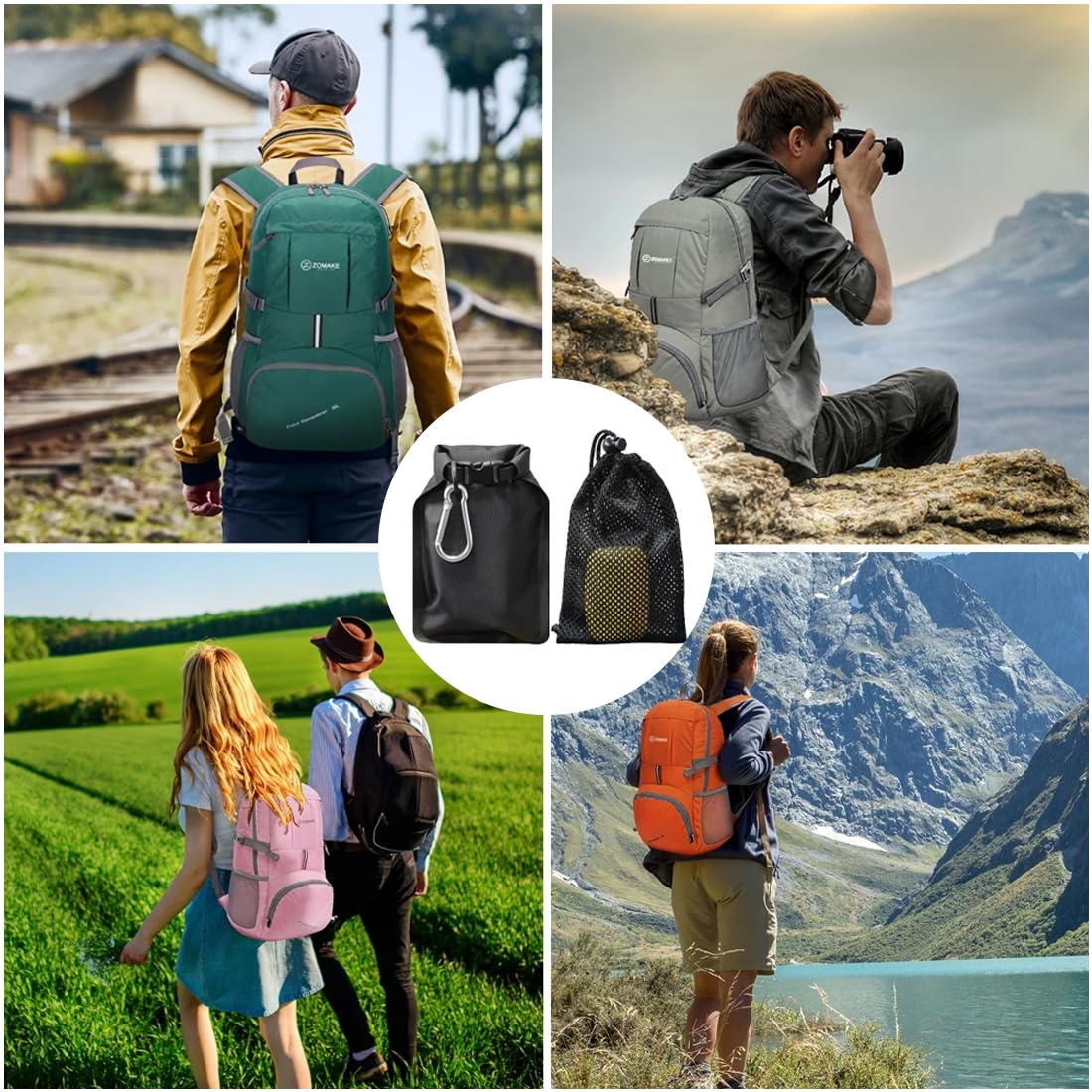 Sacs à savon étanches anti-fuite avec mousqueton et sac en filet, noir