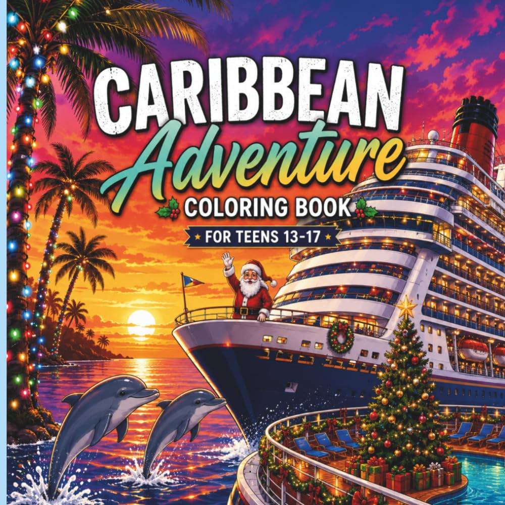 Caribbean Cruise Adventure: Relaxing Holiday Coloring Pages Featuring Cruise Ships