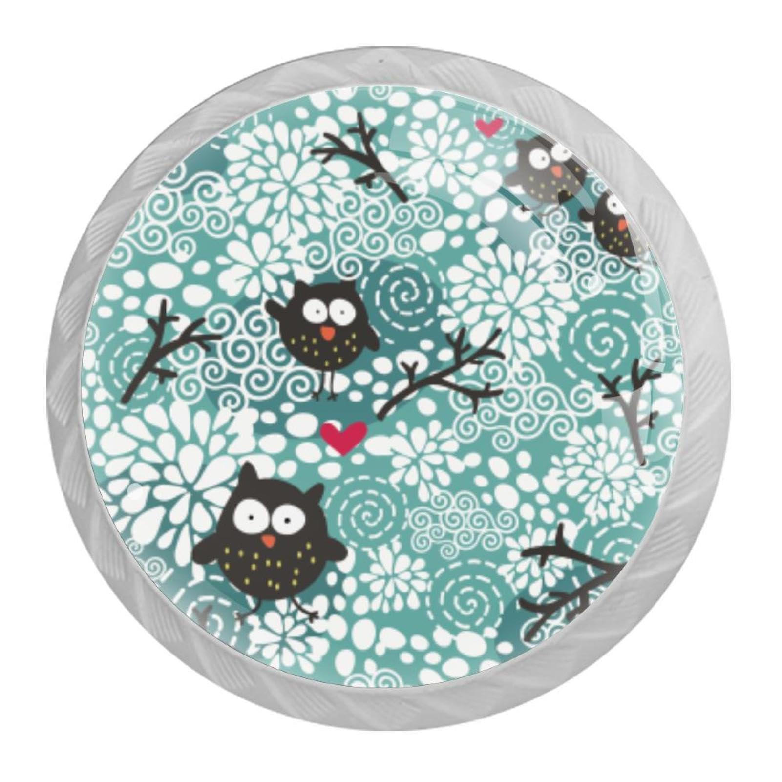 Tqmspg Multi01 4 Pieces Drawer Pulls Cute Owls Door Knobs Dresser Handles For Kitchen Wardrobe Cupboard Hardware Furniture