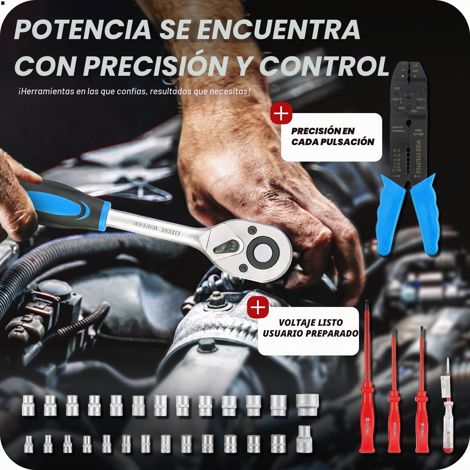 TEENO Maletín Herramientas | 1000 Piezas Caja Herramientas | Carro Herramientas con Asa Telescópica | Caja de Herramientas Completa con 4 Niveles | Maleta de Cromo Vanadio y Acero | Hogar, Auto y DIY