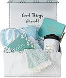 Chemo Care Package for Women, Cancer Care Gifts for Women, Gifts for Cancer Patients, Get Well Soon Gift Basket Includes Travel Mug, Healing Blanket 47”x71” (Turquoise)