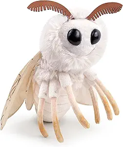 ZHONGXIN MADE Silk Moth Stuffed Animal Moth Plush Pillow Toy, Funny Mothman Moth Throw Pillow 12in, Soft Big Wing Hugging Pillow Plushie Gift Collection for Kids