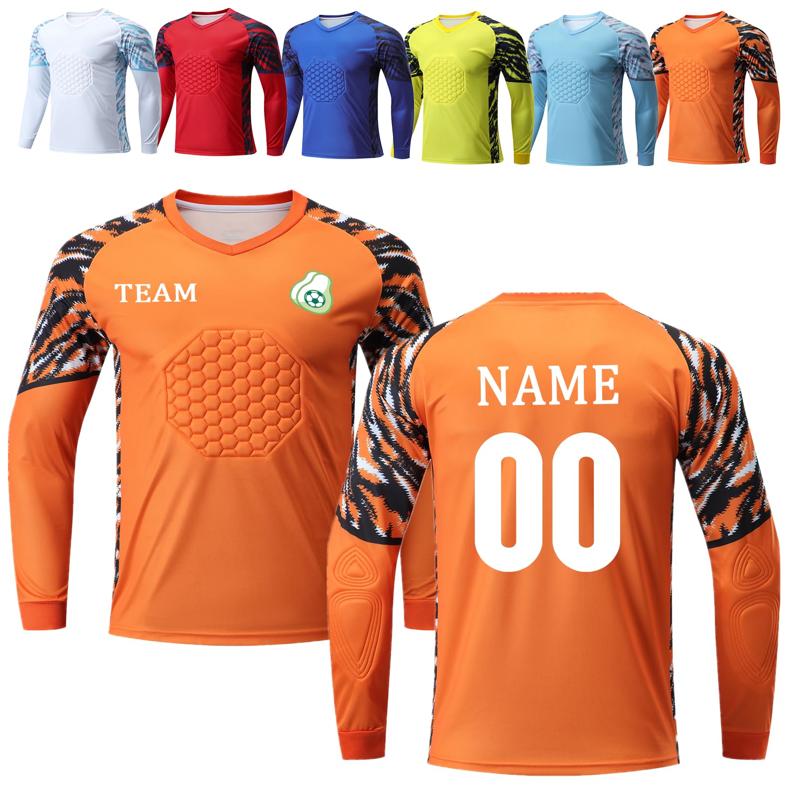 Custom Padded Goalie Jersey Soccer Goalie Shirt Personalized Goalkeeper Uniform Goalkeeper Kit for Kids Boys Youth Adults