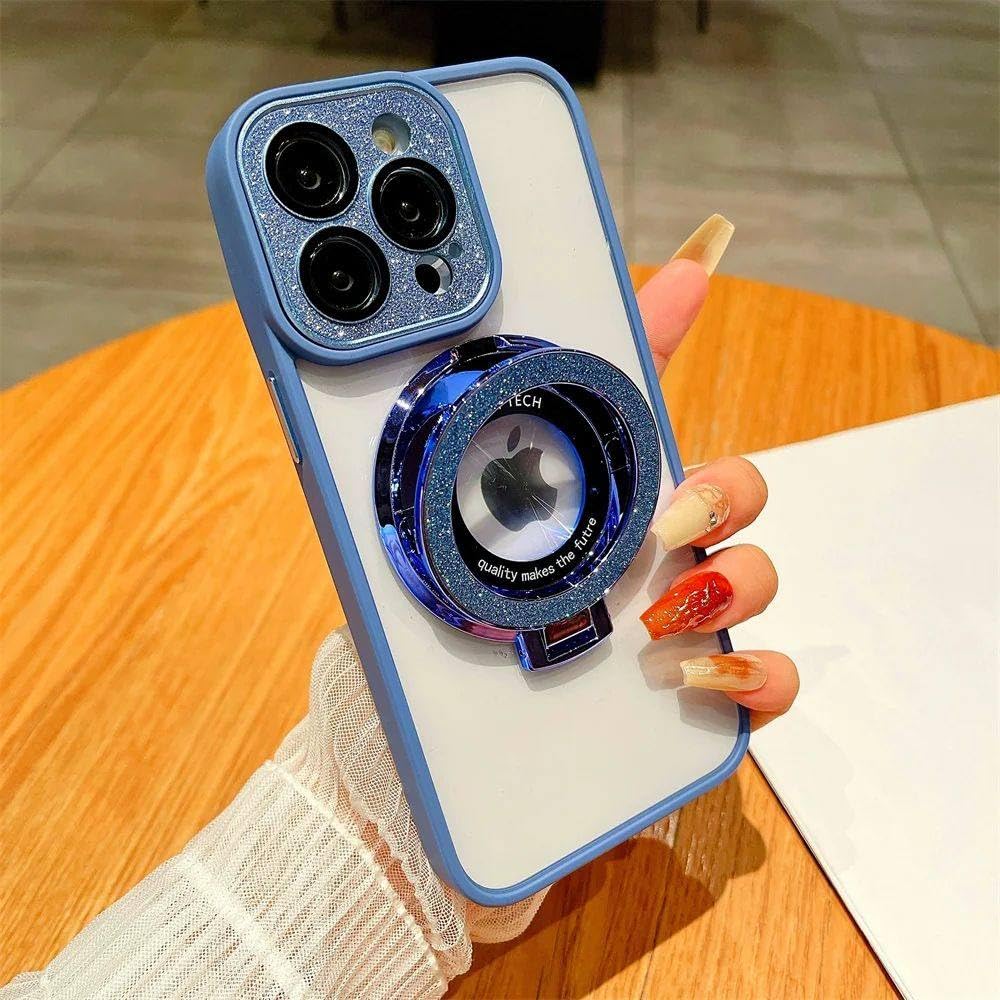 Coque iPhone 15 Plus transparente à paillettes idéale pour vos appels vidéo mains libres - 7