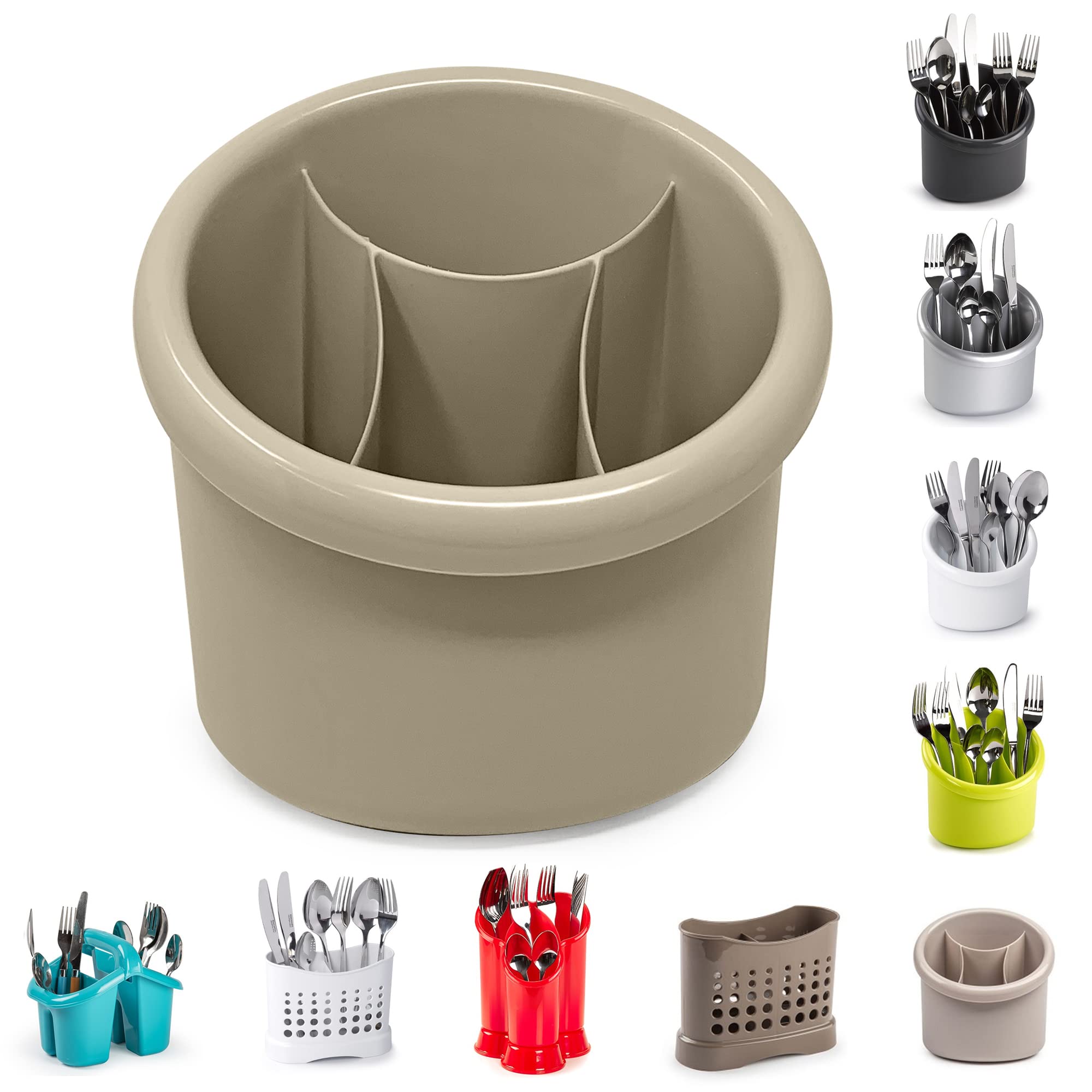 organizer per utensili da cucina, con base in terra di diatomee