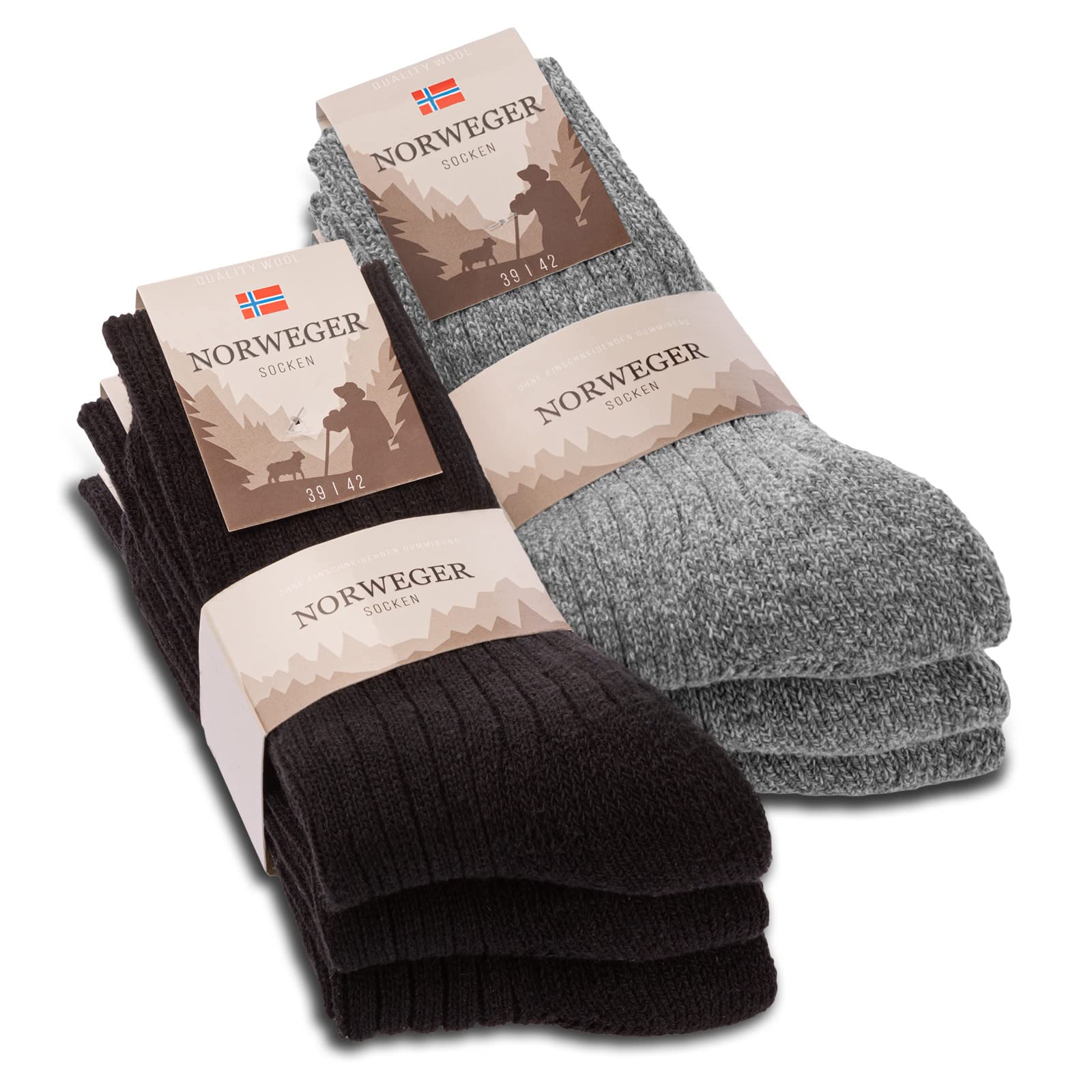 6 Pairs Norwegian Socks Men Women Winter Socks Warm Wool Socks