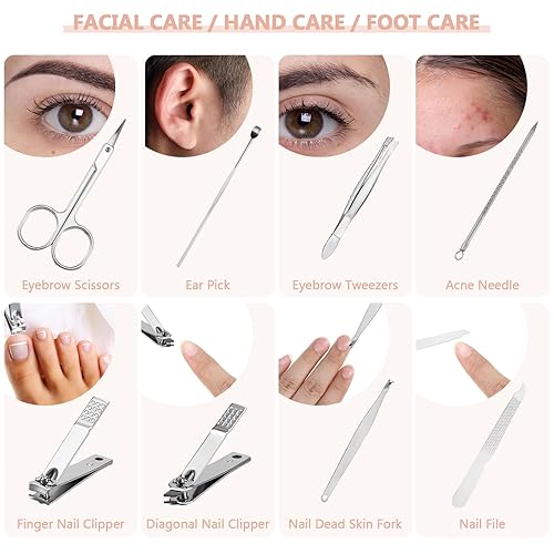 Miniatura 5 de Juego de 24 juegos de manicura para el día de San Valentín, cortaúñas 8 en 1, kit de aseo de uñas de acero inoxidable, regalo de agradecimiento,