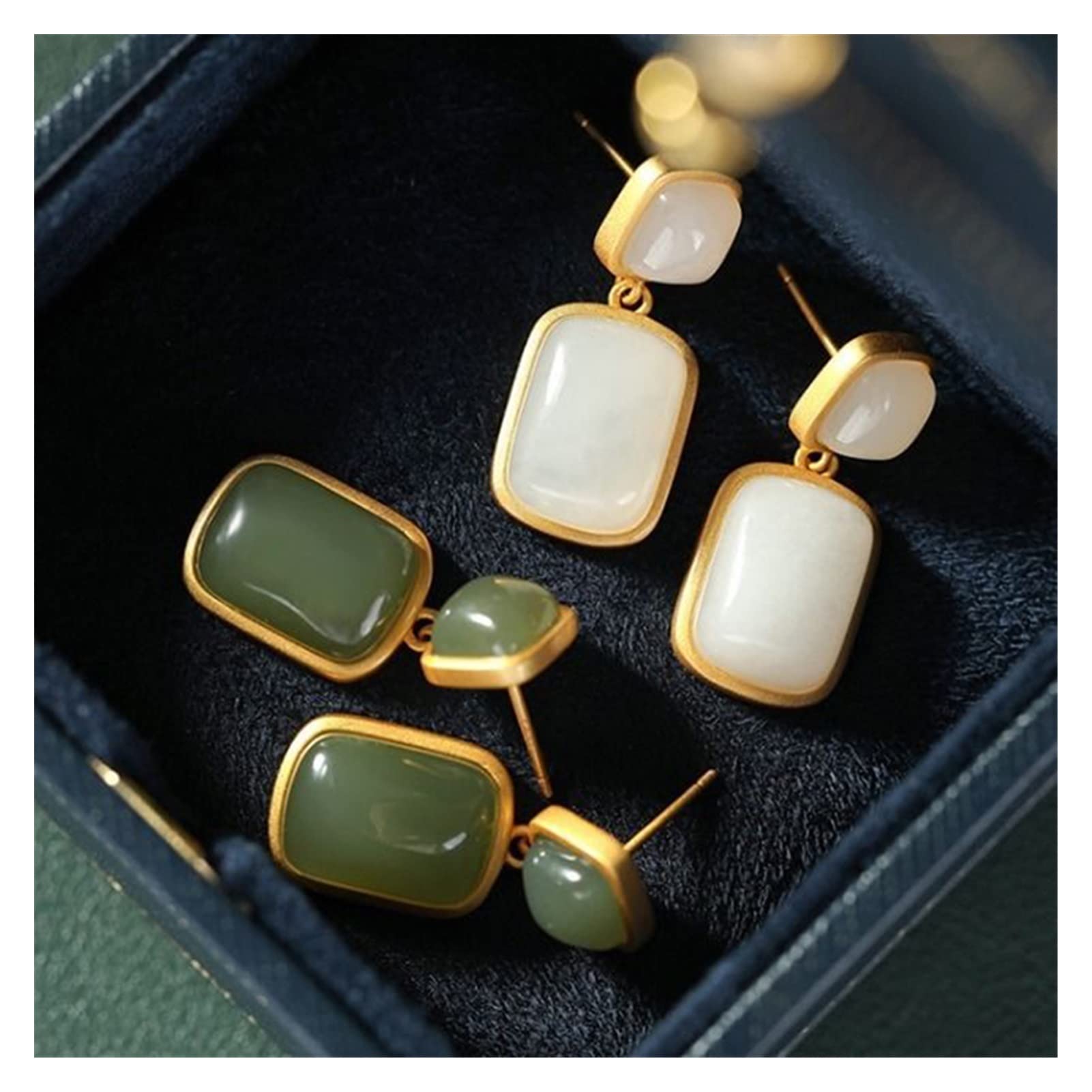 N.137 ハーバリウム♡ スクエア クリームグリーン カボション イヤリング Amazon.co.jp: シルバーパレス クラシカル 優しい ナチュラル ホータン