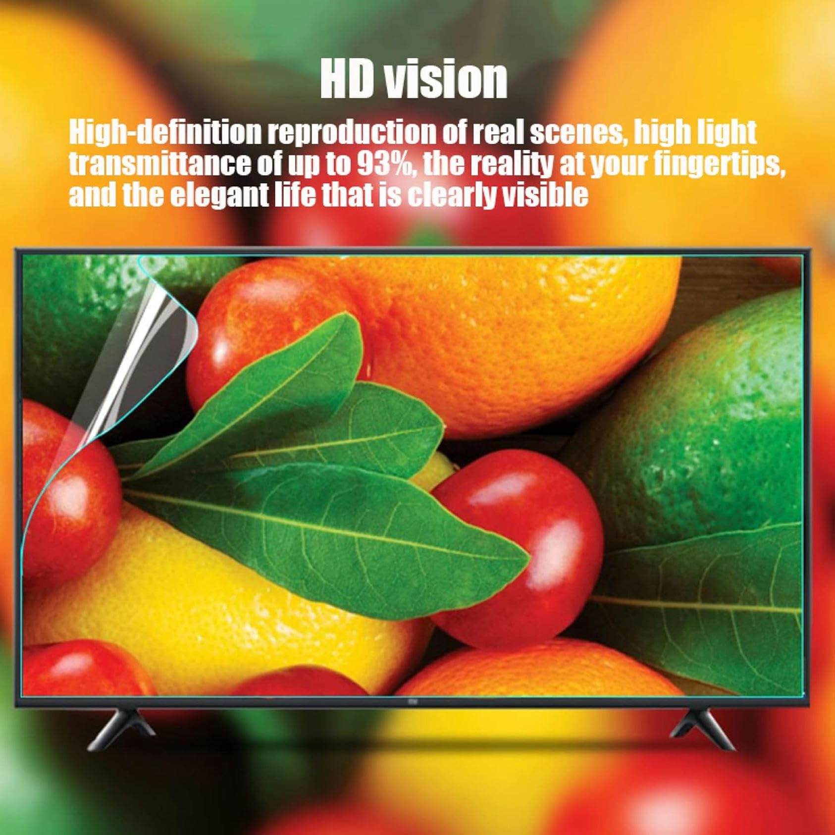 Folia Ochronna Na Ekran Blokująca Niebieskie Światło, Antyodblaskowa, Anty-Uv, Chroniąca Oczy, Redukująca Zmęczenie Oczu, Do Wyświetlaczy 4K Smart Oled, Lcd, Led/Przezro,Clear-42 Inches 930x525mm