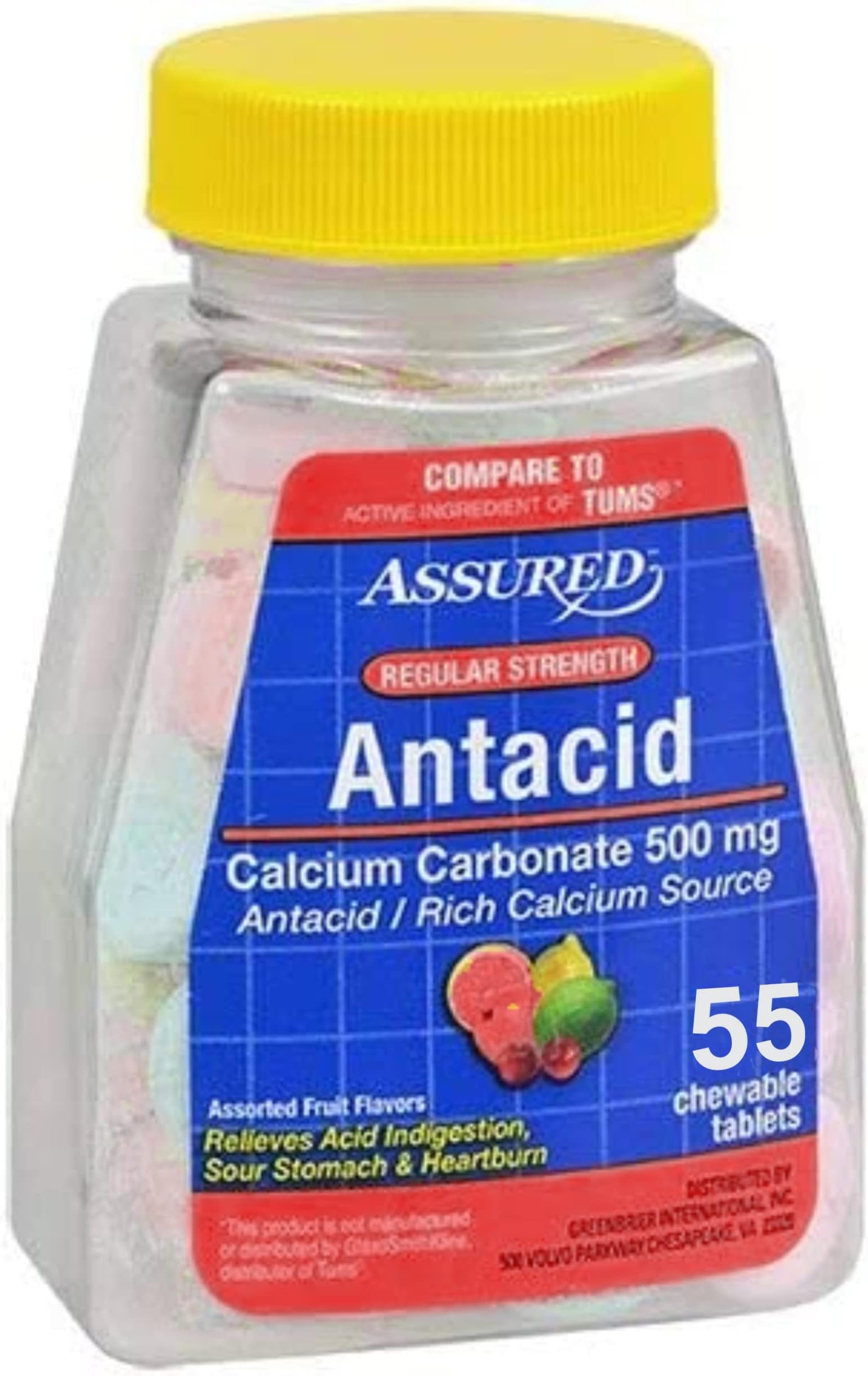 Anti-Acid with Calcium, Regular, 60 Chewable Tablets