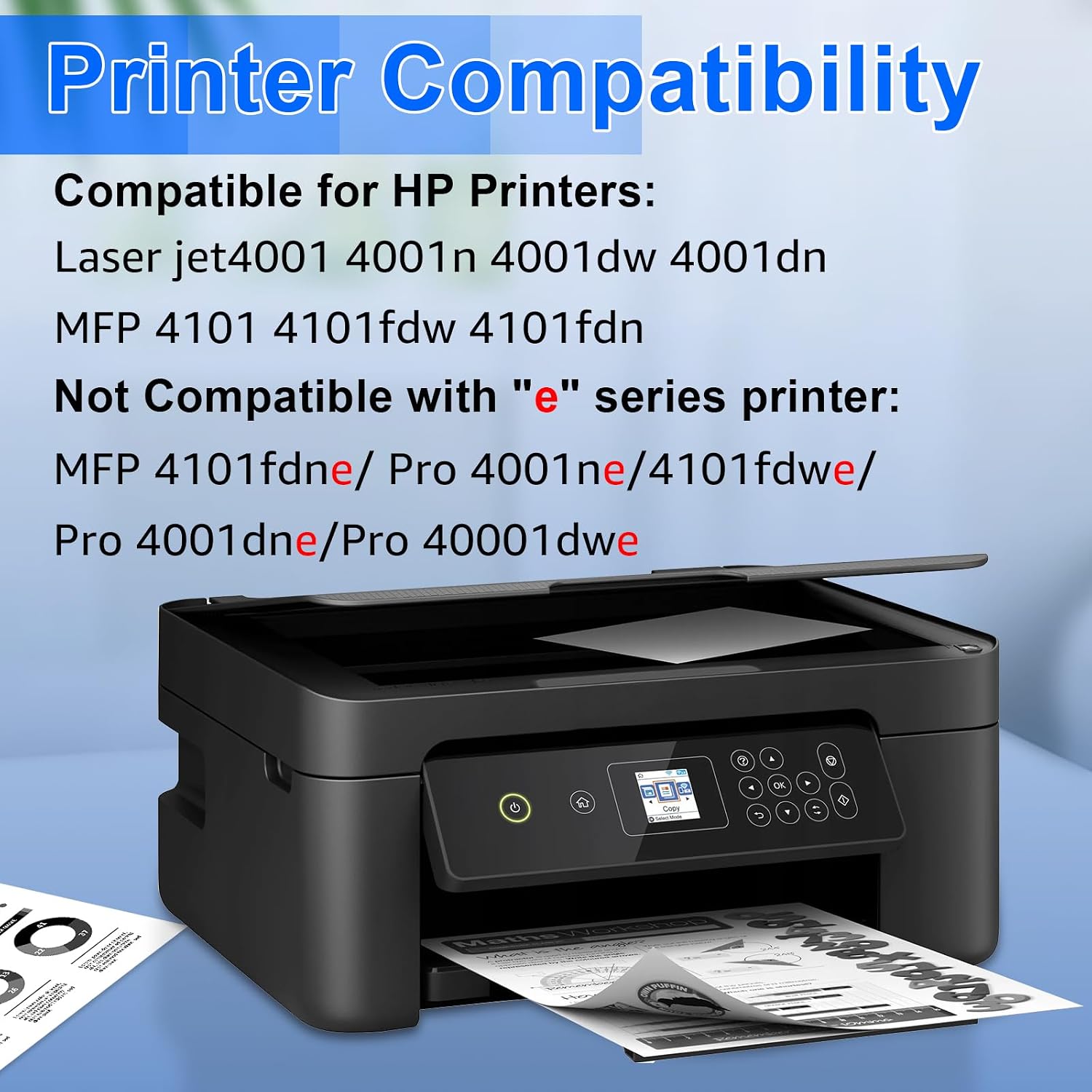 NineLeaf 148A Toner Cartridge Black Compatible Replacement for HP 148A W1480A for LaserJet Pro MFP 4101fdw 4101fdn 4001dw 4001dn 4001n Printer Ink (with Chip,2 Pack)