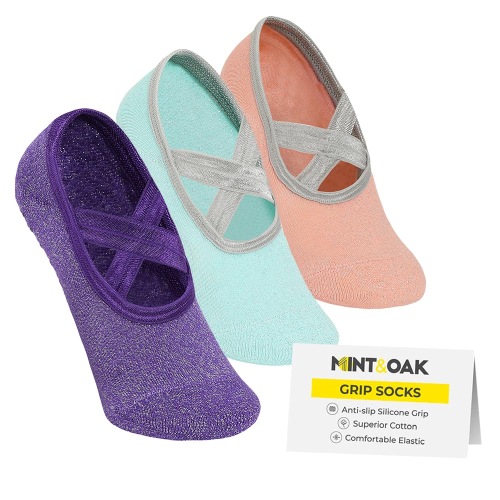 Mint & Oak Pilates Socks with Grips for Women, Ankle Length Non-Slip Yoga Socks, Cotton Ideal For Yoga, Pilates, Gym, Work... - Review, Price and Buying Guide