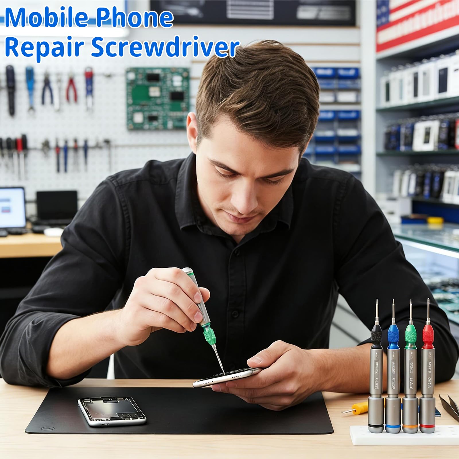 Clé dynamométrique RL-724A, tournevis de réparation de téléphone portable, équipé d'une tête d'aspiration magnétique puissante de haute précision, adapté pour le démontage et la réparation de