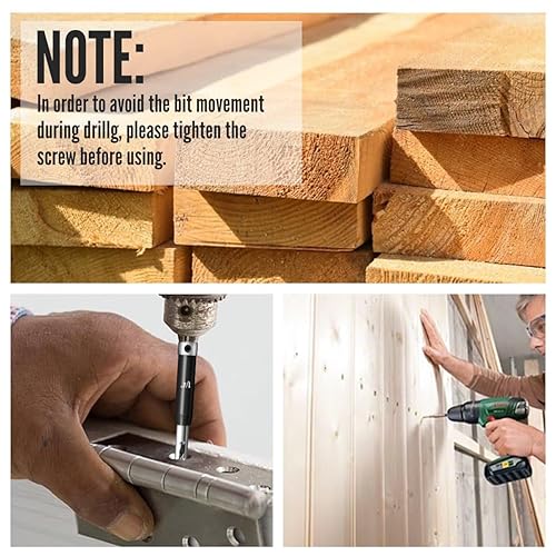 Miniatura 6 de Canitu Juego de 17 brocas negras autocentrantes con vástago hexagonal de 14 de pulgada VIX, brocas centrales de bisagra de cambio rápido de 564-14