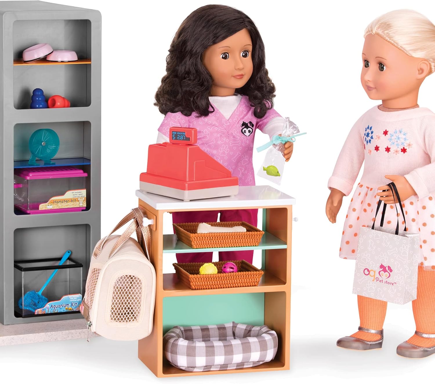 Our Generation - Pet Store Set - 18-Inch Doll Accessories - Cash Register - Storage Counter - Pretend Play - Toy for Kids 3 Years +