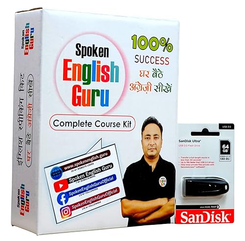 90 Days English Speaking Course Kit by Spoken English Guru (Day-wise videos and Books)
