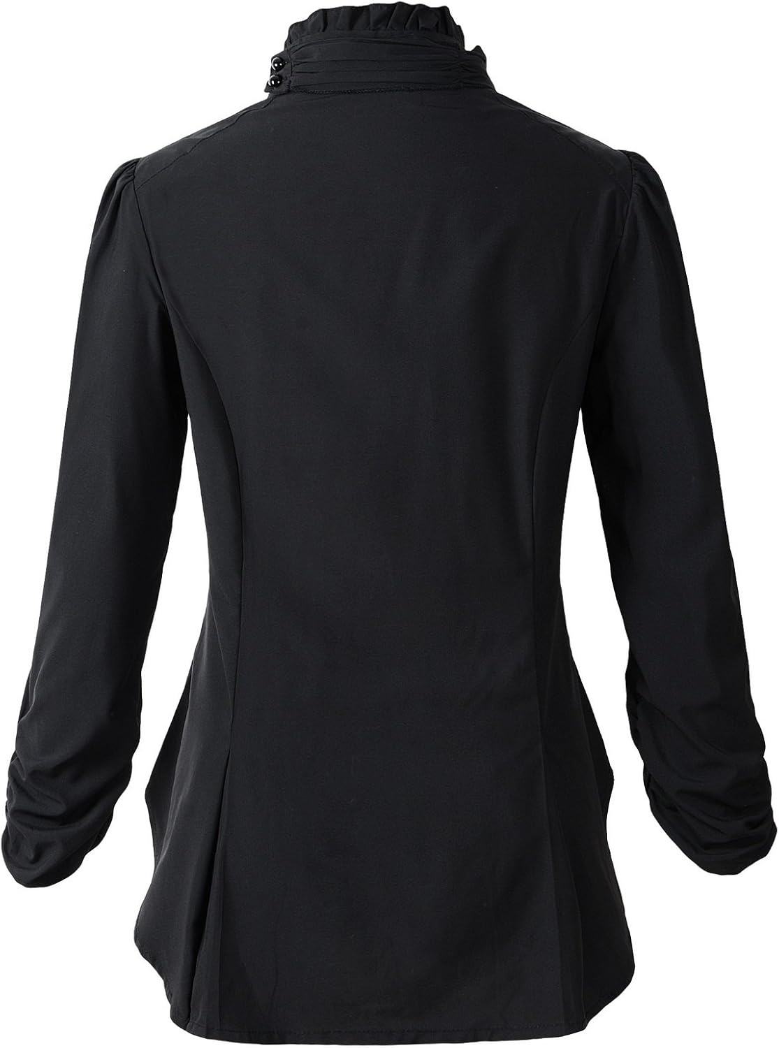 Womens Gothic Victorian Steampunk Ruffle Vamp Renaissance Pirate Blouse Shirt Top - Image 2