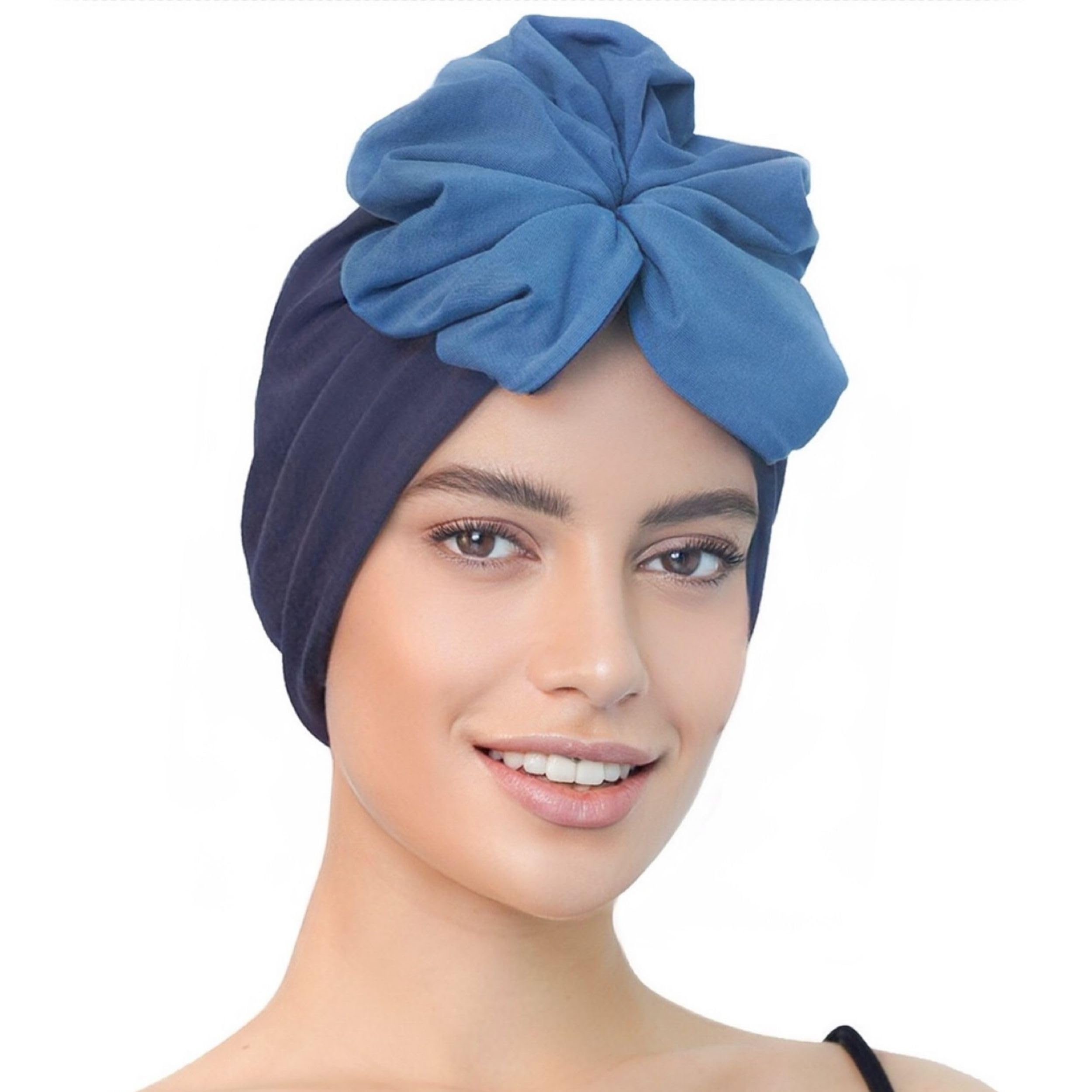 Deresina Headwear Women's Denim - Caroline Blue Deresina Bamboo Vestabloom Turban For Hair Loss, Chemo - (Denim - Caroline Blue)
