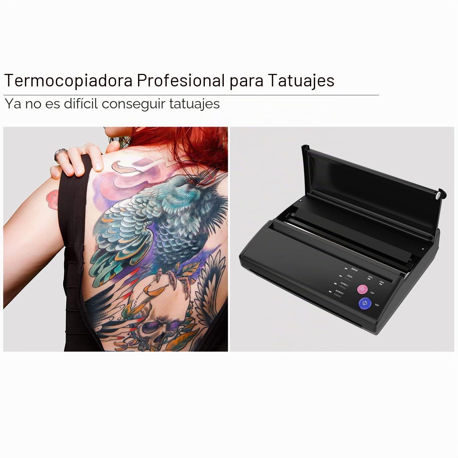 TATELF Máquina Stencil de Tatuajes Termocopiadora Tattoo Máquina de Transferencia de Tatuajes Plantilla de copiadora térmica de Tatuaje Maker Copiadora de Tatuaje A5 A4 Copiadora de Plantilla