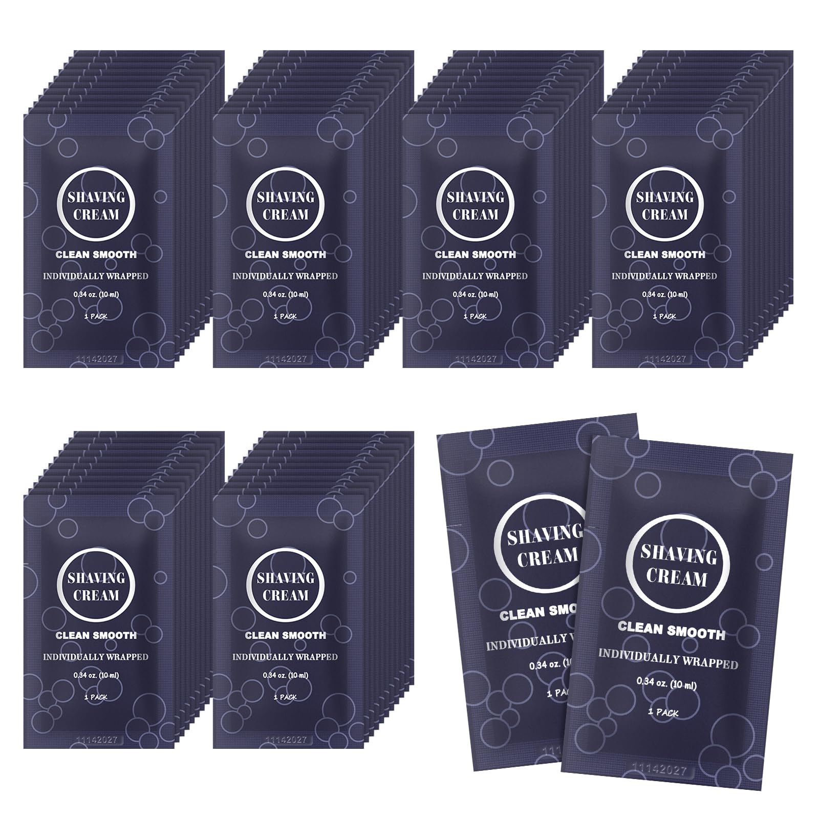 Travel Shaving Cream for Men, Individually Wrapped Mini Shaving Cream in Bulk, Disposable Travel Size Toiletries Amenities Vacation for Hotel, Shelter