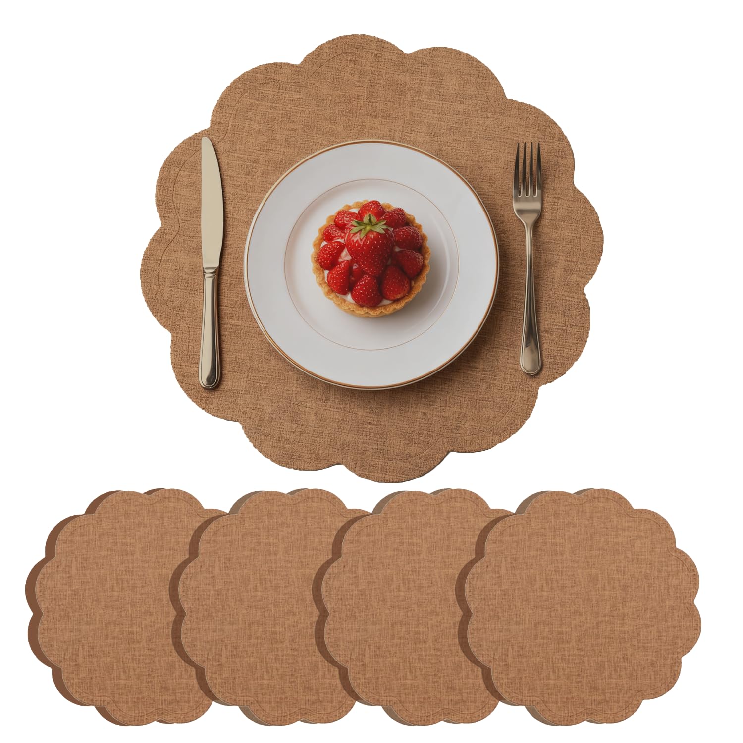 Photo 1 of **ONLY 3***Flower Placemats Set of 4, Reversible Heat Resistant Faux Leather Table Mats, Waterproof Oilproof Table Protective Non-Slip Tablemats for Kitchen, Dining Room
