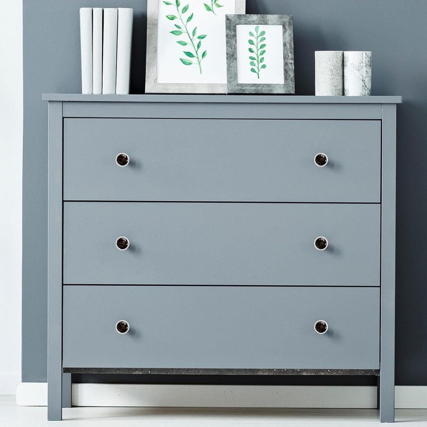 Black Base Steampunk Gears Background Pattern Cabinet Knobs, Modern Decorative Drawer Knobs for Furniture Hardware, Easy Install for Kitchen Cabinet