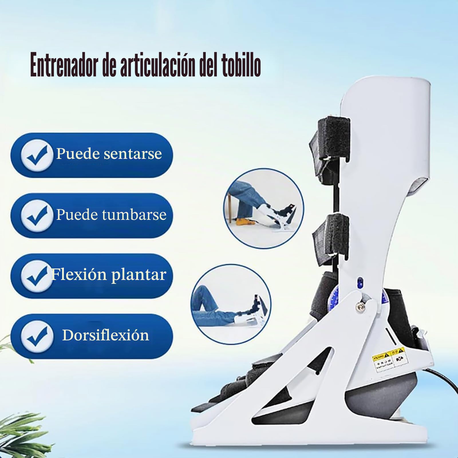 Entrenador De Tobillo Eléctrico, Dispositivo De Entrenamiento De Rehabilitación De Tobillo Con Control Remoto, Plantarflexión 0-45 ° + Dorsiflexión 0-50 °, Modo Manual O Pasivo, Para Caída Del Pie