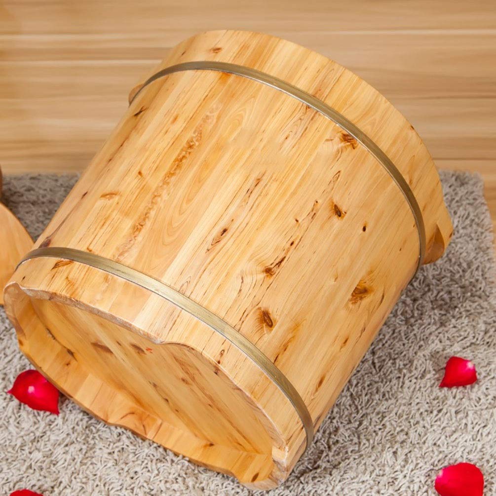 Pediluvio in botte di legno per pediluvio per adulti, secchio per immersione dei piedi con coperchio, vasca idromassaggio per pediluvio, secchio in legno per pedicure, vasca per piedi in ammollo