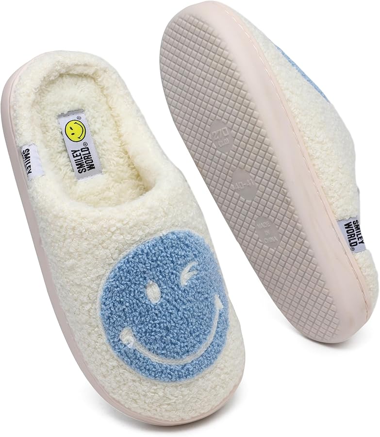 Pantofole Donna Mulo Emoji Foderate In Pelliccia Calda Happy Face - Foto 8