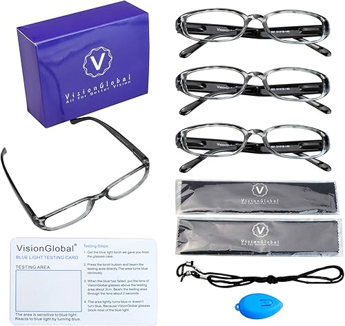 Miniatura 8 de 4 pares de lentes para lectura con bloqueo de luz azul para mujeres y hombres