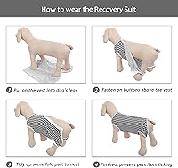 Vista 6 de Kuoser - Traje de recuperación quirúrgica para perros y gatos, camiseta para mascotas después de la cirugía para perros, traje de recuperación Rosa