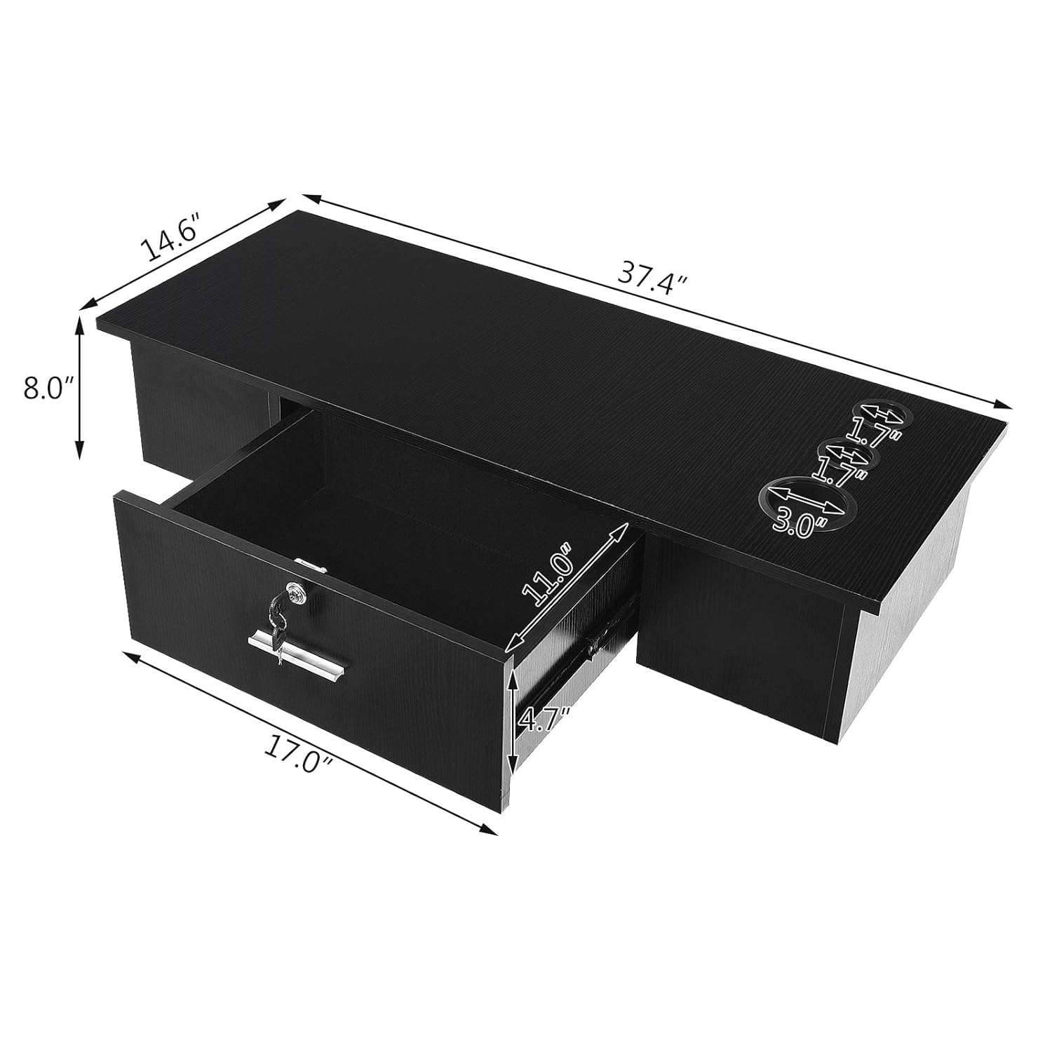 Barber Salon Station Wall Mount Stylist Locking Storage Drawer Tabletop Salon Beauty Spa Equipment Dressing Styling Cabinet Holder, Black : Beauty & Personal Care