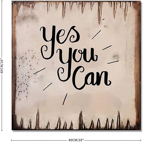 Miniatura 2 de Letrero de madera de estilo rústico vintage, con citas motivacionales, con frase "Yes You Can", para casa de campo, sala de estar, dormitorio,