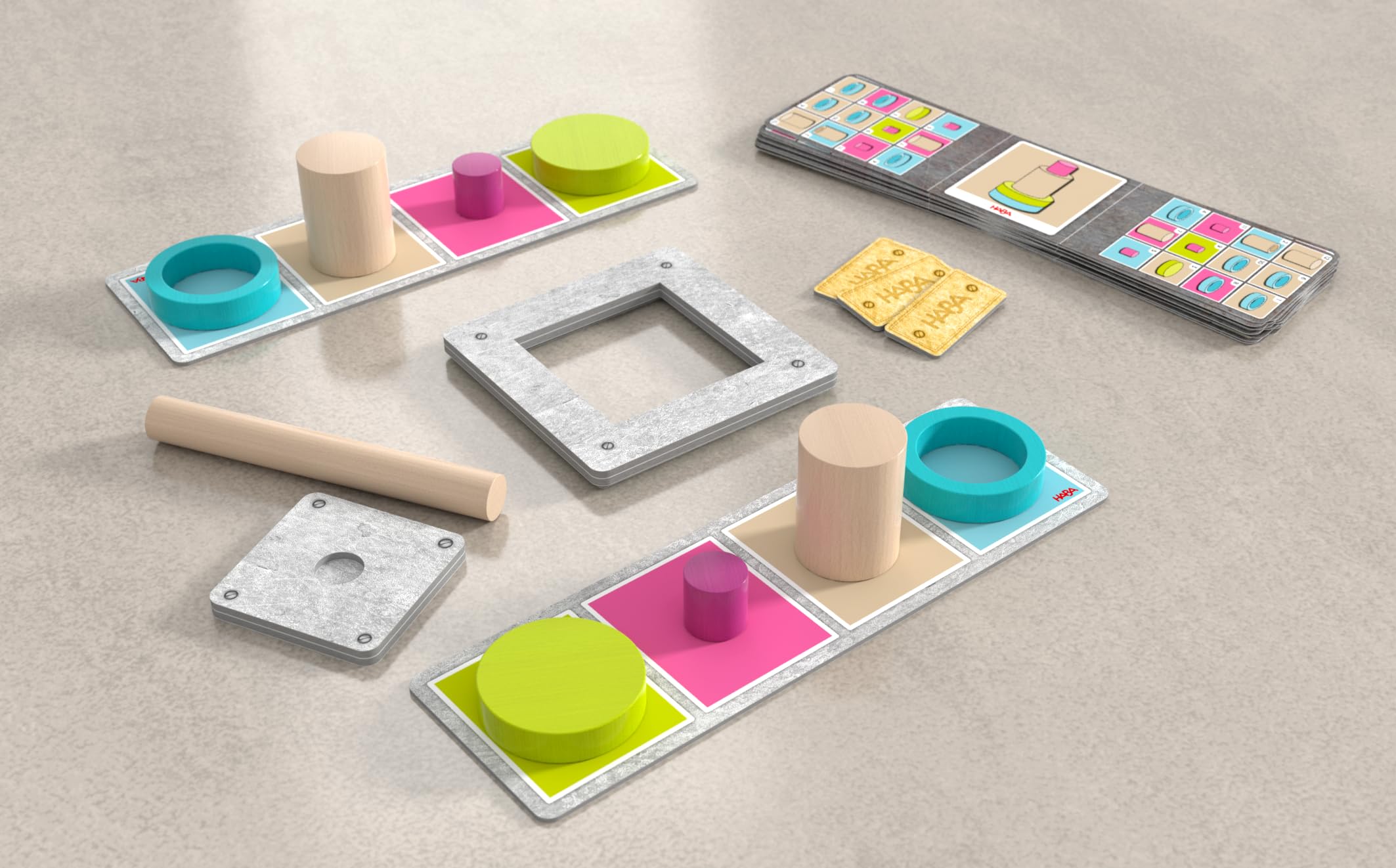 HABA 2011822005 - Fast Factory, Juego Familiar de Mesa de lógica constructiva. Más 8 años
