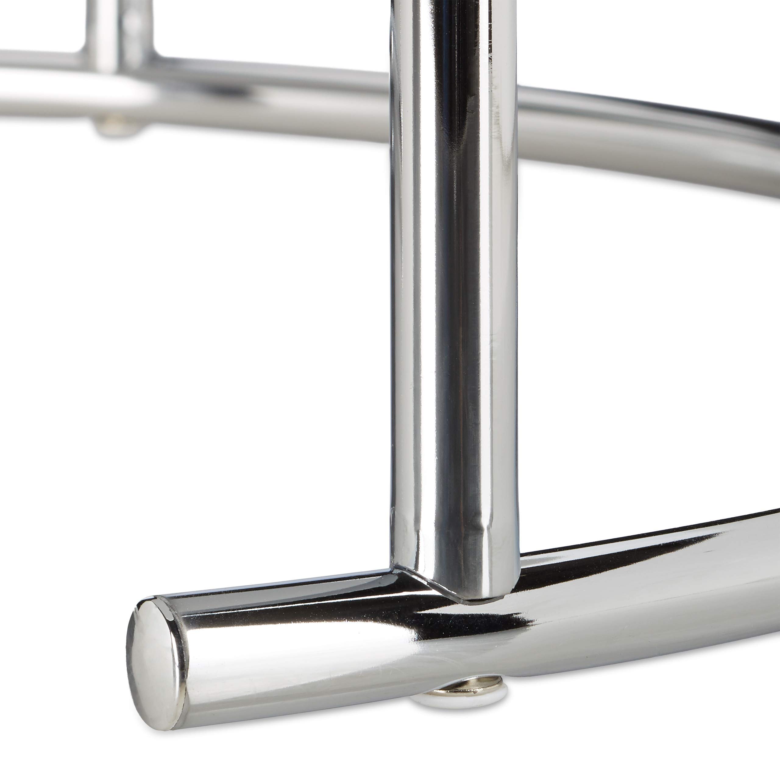 Relaxdays Set 2 tavolini sovrapponibili rotondi piccolo tavolo opaco di legno e metallo cromato 60x60 cm bianco