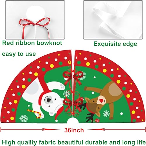 Miniatura 5 de Falda de árbol de Navidad  Decoración de árbol de Navidad de muñeco de nieve 36 pulgadas falda de árbol de Navidad rústico decoración de fiesta para